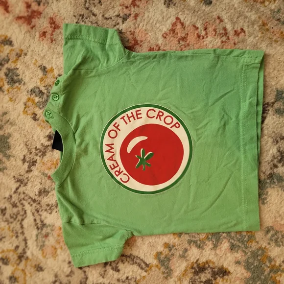 Rare Green Mini Boden Shirt with Tomato Print - Picture 1 of 4